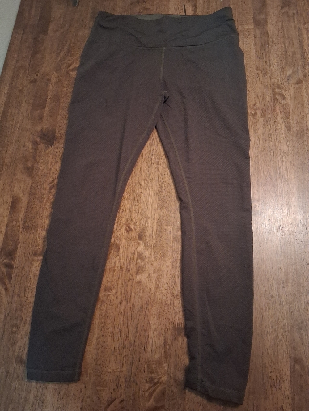 Prana Dark Olive Green Textured Leggings Athletic Athleasure L